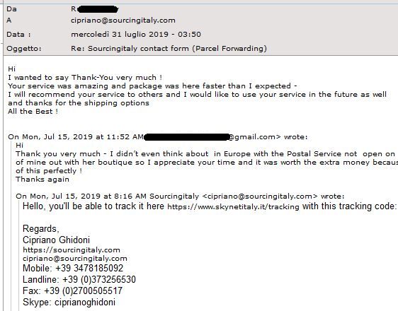 SourcingItaly Feedback Opinions Testimonials SourcingItaly Feedback Opinions Testimonials