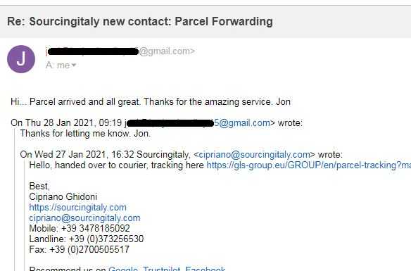 SourcingItaly Feedback Opinions Testimonials SourcingItaly Feedback Opinions Testimonials