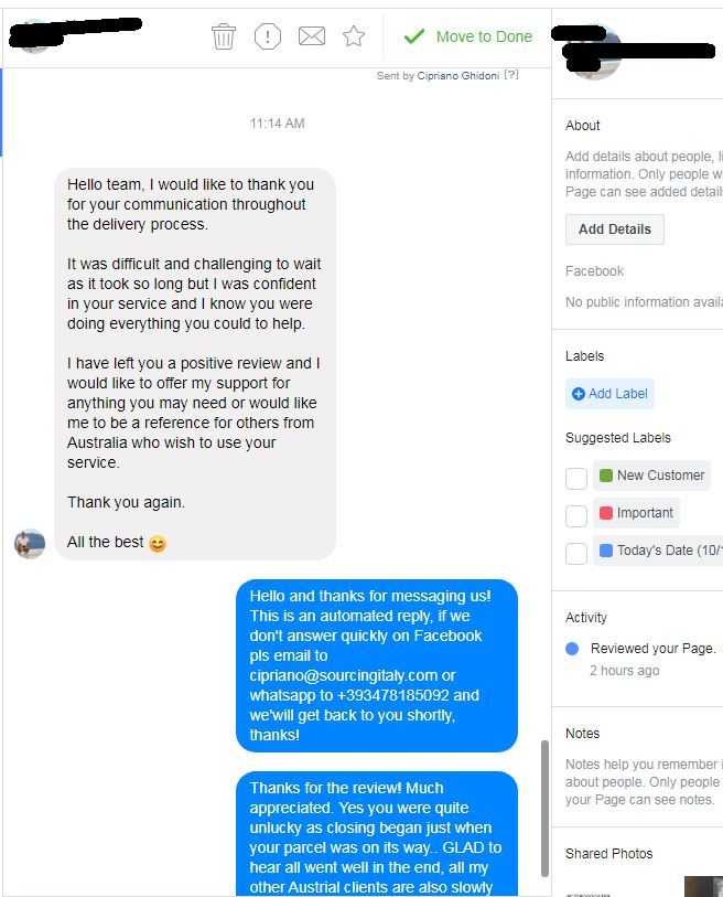 SourcingItaly Feedback Opinions Testimonials SourcingItaly Feedback Opinions Testimonials