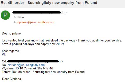 SourcingItaly Feedback Opinions Testimonials SourcingItaly Feedback Opinions Testimonials