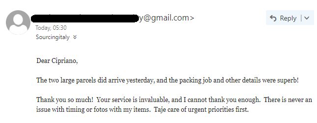 SourcingItaly Feedback Opinions Testimonials SourcingItaly Feedback Opinions Testimonials