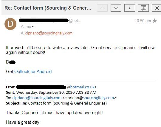 SourcingItaly Feedback Opinions Testimonials SourcingItaly Feedback Opinions Testimonials