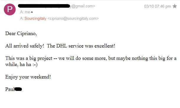 SourcingItaly Feedback Opinions Testimonials SourcingItaly Feedback Opinions Testimonials