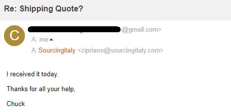 SourcingItaly Feedback Opinions Testimonials SourcingItaly Feedback Opinions Testimonials