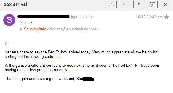 SourcingItaly Feedback Opinions Testimonials SourcingItaly Feedback Opinions Testimonials