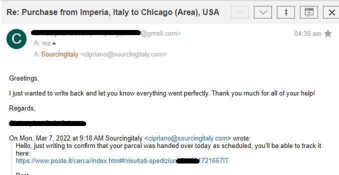 SourcingItaly Feedback Opinions Testimonials SourcingItaly Feedback Opinions Testimonials