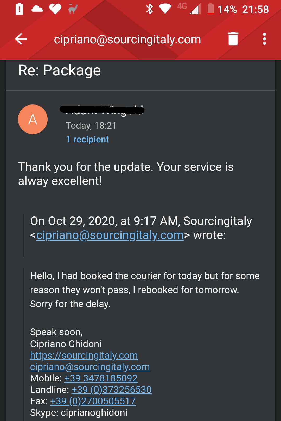 SourcingItaly Feedback Opinions Testimonials SourcingItaly Feedback Opinions Testimonials