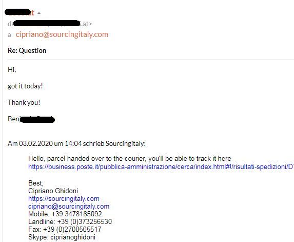 SourcingItaly Feedback Opinions Testimonials SourcingItaly Feedback Opinions Testimonials