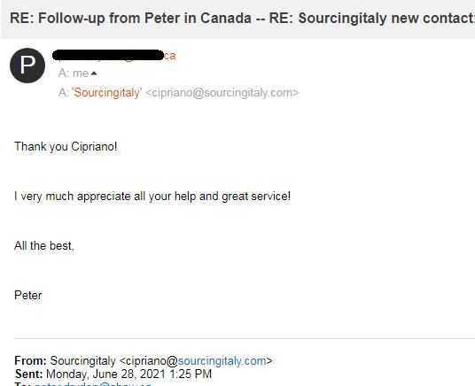 SourcingItaly Feedback Opinions Testimonials SourcingItaly Feedback Opinions Testimonials