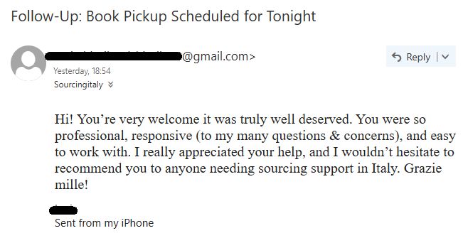 SourcingItaly Feedback Opinions Testimonials SourcingItaly Feedback Opinions Testimonials