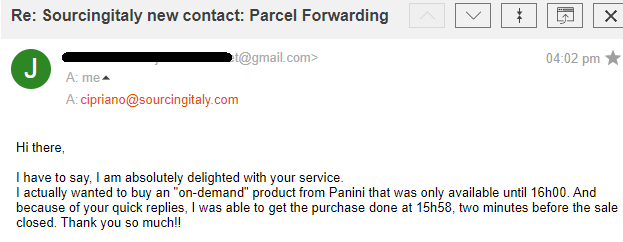 SourcingItaly Feedback Opinions Testimonials SourcingItaly Feedback Opinions Testimonials