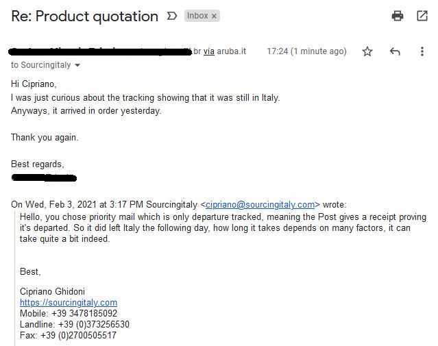 SourcingItaly Feedback Opinions Testimonials SourcingItaly Feedback Opinions Testimonials