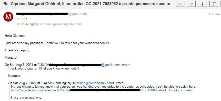 SourcingItaly Feedback Opinions Testimonials SourcingItaly Feedback Opinions Testimonials