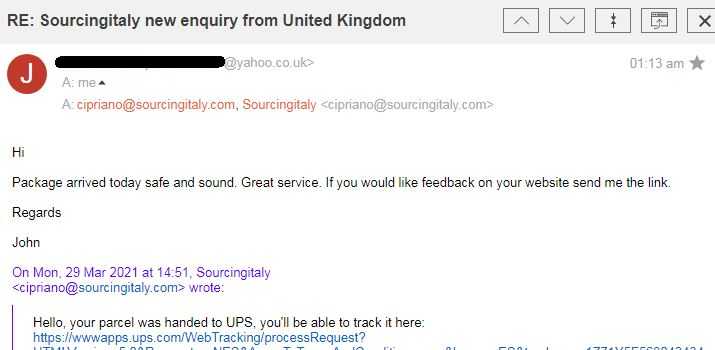 SourcingItaly Feedback Opinions Testimonials SourcingItaly Feedback Opinions Testimonials