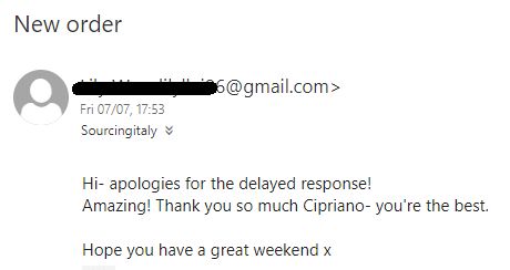 SourcingItaly Feedback Opinions Testimonials SourcingItaly Feedback Opinions Testimonials