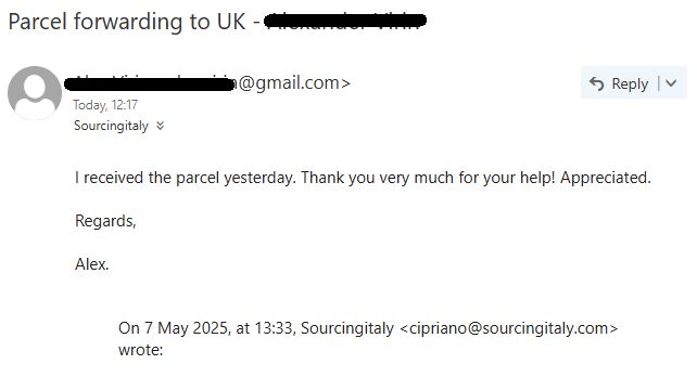 SourcingItaly Feedback Opinions Testimonials SourcingItaly Feedback Opinions Testimonials