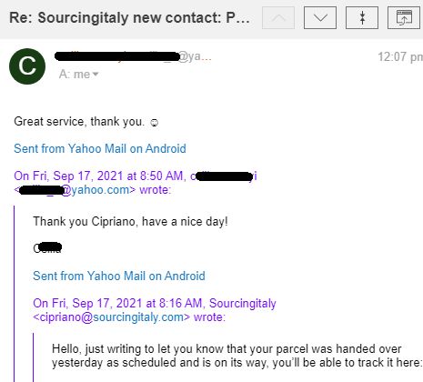 SourcingItaly Feedback Opinions Testimonials SourcingItaly Feedback Opinions Testimonials