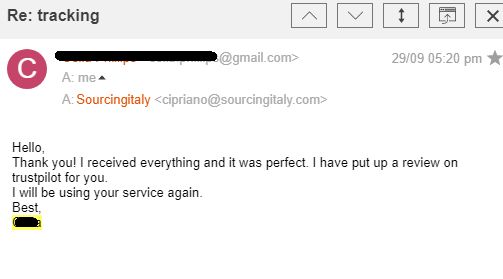 SourcingItaly Feedback Opinions Testimonials SourcingItaly Feedback Opinions Testimonials