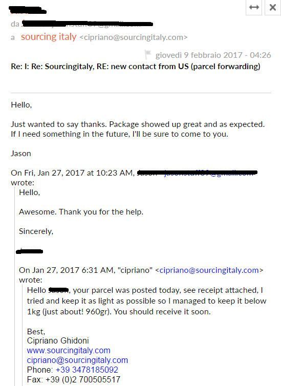 SourcingItaly Feedback Opinions Testimonials SourcingItaly Feedback Opinions Testimonials