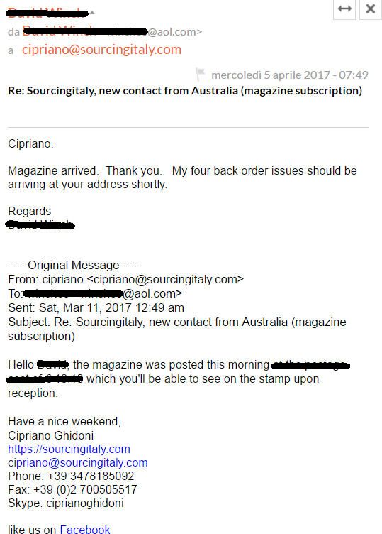 SourcingItaly Feedback Opinions Testimonials SourcingItaly Feedback Opinions Testimonials