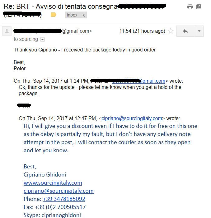SourcingItaly Feedback Opinions Testimonials SourcingItaly Feedback Opinions Testimonials