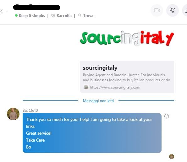 SourcingItaly Feedback Opinions Testimonials SourcingItaly Feedback Opinions Testimonials