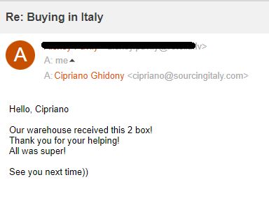 SourcingItaly Feedback Opinions Testimonials SourcingItaly Feedback Opinions Testimonials