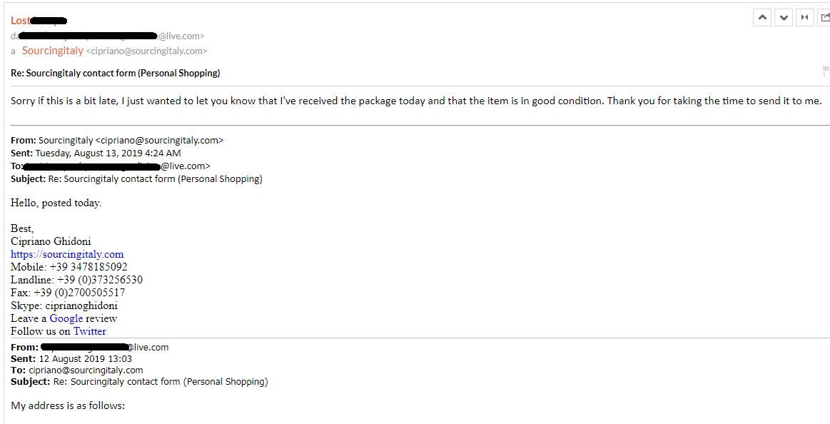 SourcingItaly Feedback Opinions Testimonials SourcingItaly Feedback Opinions Testimonials