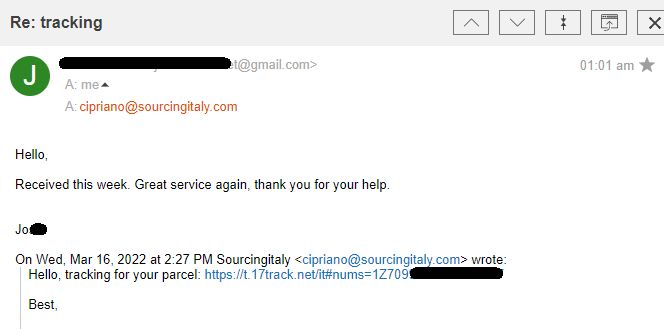 SourcingItaly Feedback Opinions Testimonials SourcingItaly Feedback Opinions Testimonials