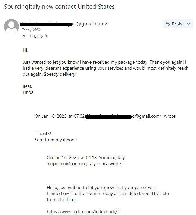 SourcingItaly Feedback Opinions Testimonials SourcingItaly Feedback Opinions Testimonials